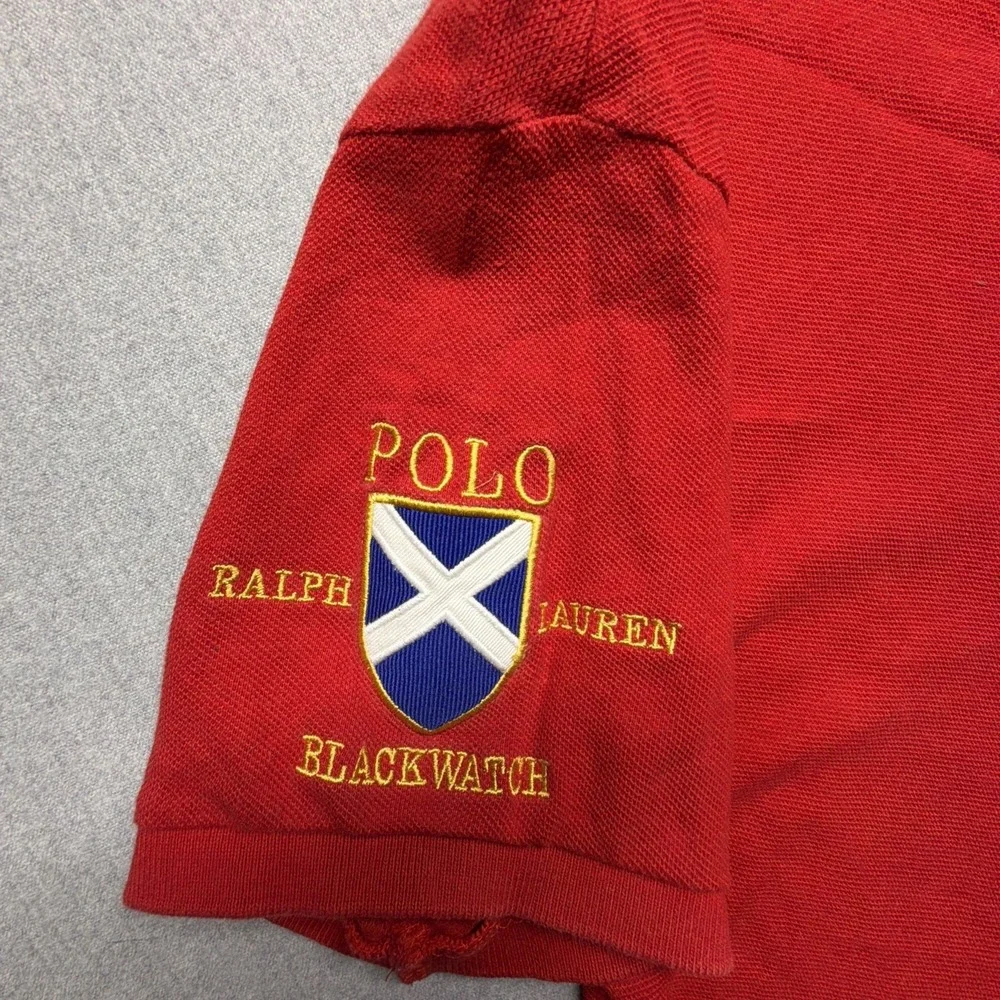 Polo Ralph Lauren Blackwatch‎ Polo Team Shirt Custom Fit Large Red